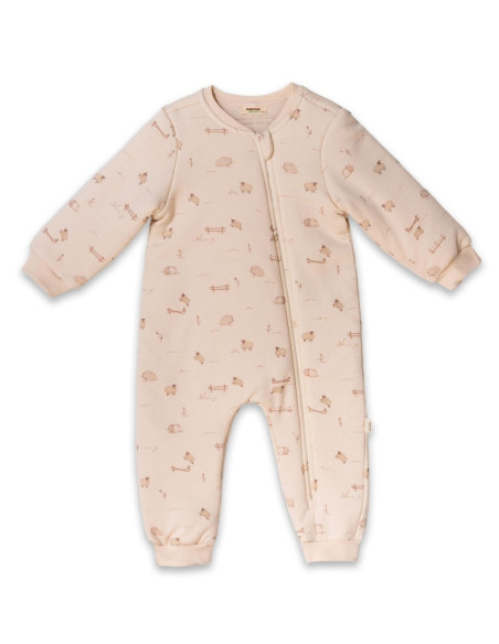UP-BC-CSY8187-6,Salopeta cu fermoar, Lamb, BabyCosy, 100% bumbac organic (Marime: 6-12 Luni)