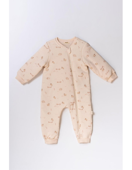 UP-BC-CSY8187-12,Salopeta cu fermoar, Lamb, BabyCosy, 100% bumbac organic (Marime: 12-18 Luni)