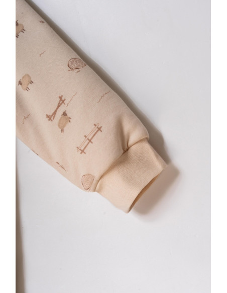 UP-BC-CSY8187-12,Salopeta cu fermoar, Lamb, BabyCosy, 100% bumbac organic (Marime: 12-18 Luni)