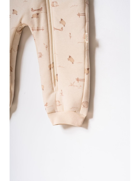 UP-BC-CSY8187-12,Salopeta cu fermoar, Lamb, BabyCosy, 100% bumbac organic (Marime: 12-18 Luni)