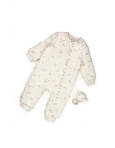 UP-BC-CSY8187-18,Salopeta cu fermoar, Lamb, BabyCosy, 100% bumbac organic (Marime: 18-24 Luni)