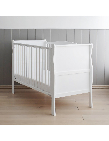 Patut bebe din lemn masiv, Noble Alb, 120 x 60