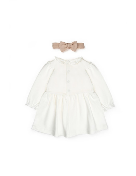 UP-BC-CSY8161-3,Set rochita cu bentita, Bow, BabyCosy, 100%bumbac organic, Stone, Diverse marimi