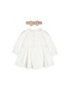 UP-BC-CSY8161-3,Set rochita cu bentita, Bow, BabyCosy, 100%bumbac organic, Stone, Diverse marimi
