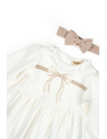 UP-BC-CSY8161-3,Set rochita cu bentita, Bow, BabyCosy, 100%bumbac organic, Stone, Diverse marimi