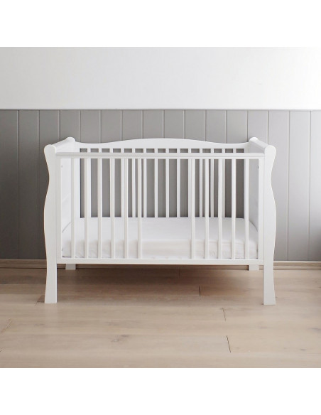 Patut bebe din lemn masiv, Noble Alb, 120 x 60