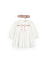 UP-BC-CSY8162-3,Set rochita cu bentita, Bow, BabyCosy, 100%bumbac organic, Powder, Diverse marimi