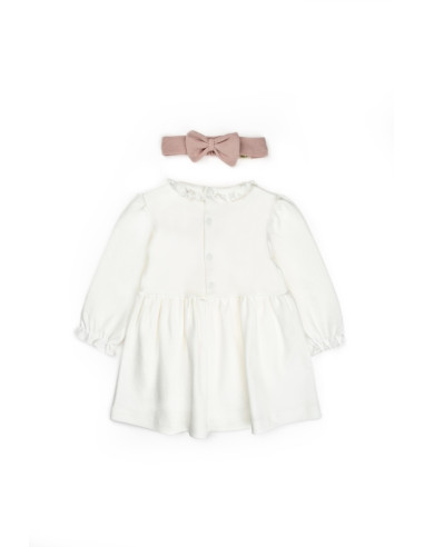 UP-BC-CSY8162-3,Set rochita cu bentita, Bow, BabyCosy, 100%bumbac organic, Powder, Diverse marimi