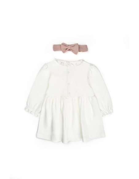 UP-BC-CSY8162-3,Set rochita cu bentita, Bow, BabyCosy, 100%bumbac organic, Powder, Diverse marimi