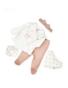 UP-BC-CYS8174,Set de 5 piese pentru nou nascut, Bow, powder, BabyCosy