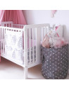 Patut din lemn masiv, pentru bebe Star Baby Alb cu Saltea cocos