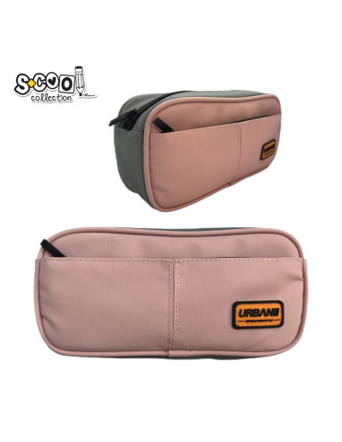 SC2884,Penar borseta Urban, 2 fermoare, LIGHT PINK, 21.5x6.5x10.5 cm - S-COOL