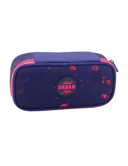 Penar etui cu 1 fermoar S-COOL SC3187, 23 x 11 x 6 cm, Motiv urban, Bubbles
