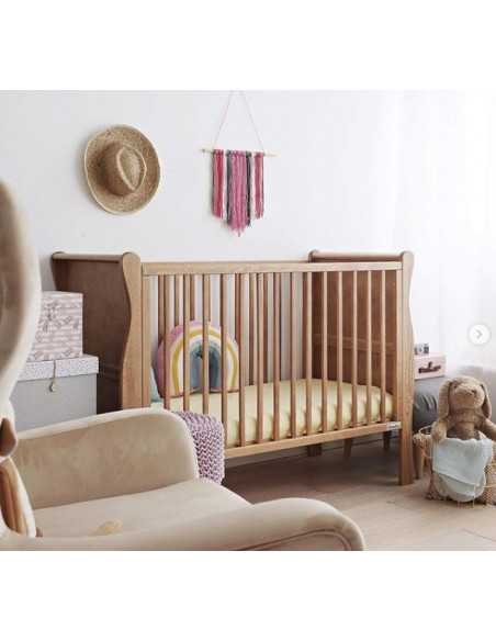 Patut din lemn masiv, pentru bebe Noble Vintage cu Saltea cocos