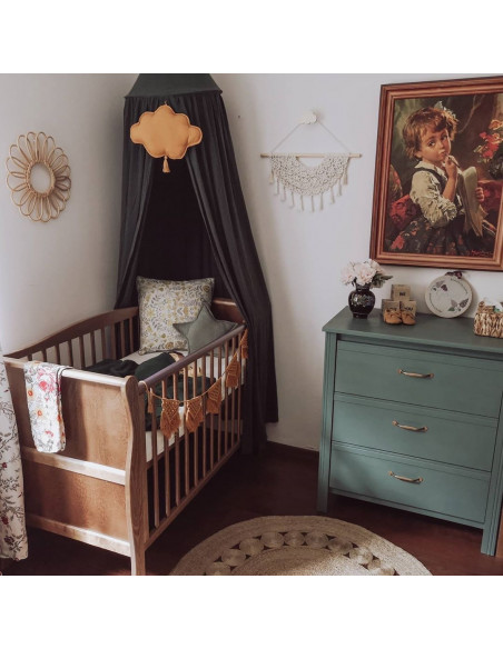 Patut din lemn masiv, pentru bebe Noble Vintage cu Saltea cocos