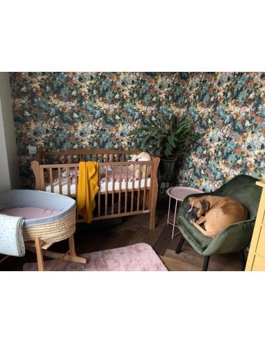 Patut din lemn masiv, pentru bebe Noble Vintage cu Saltea cocos