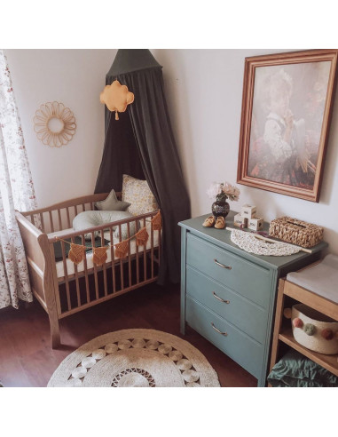 Patut din lemn masiv, pentru bebe Noble Vintage cu Saltea cocos