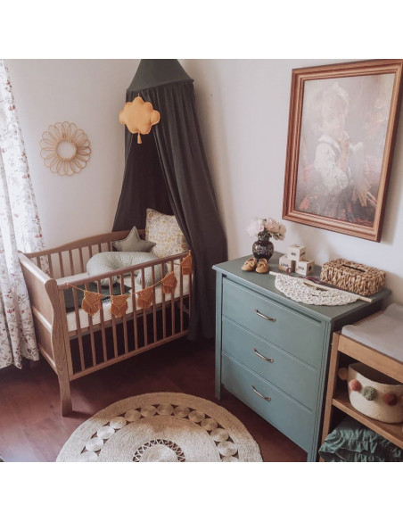 Patut din lemn masiv, pentru bebe Noble Vintage cu Saltea cocos