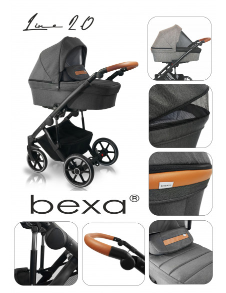 Carucior copii 3 in 1, reversibil, 0-36 luni, Bexa Line Deep