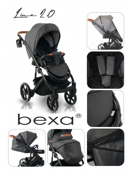 Carucior copii 3 in 1, reversibil, 0-36 luni, Bexa Line Deep
