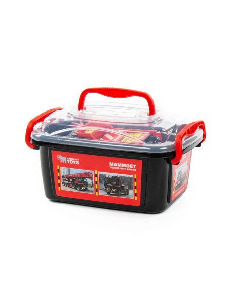 ROB-57143,Set masinute si cuburi constructii - Mammoet, 28.5x19.5x15.5 cm, Polesie