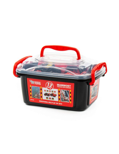 ROB-57143,Set masinute si cuburi constructii - Mammoet, 28.5x19.5x15.5 cm, Polesie