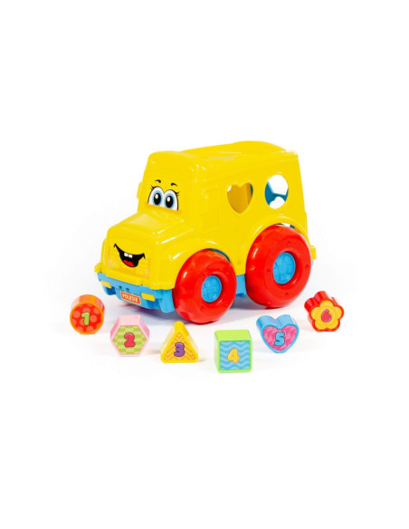 ROB-87980,Autobuz + cuburi educative, 23.5x15.2x17 cm, Polesie