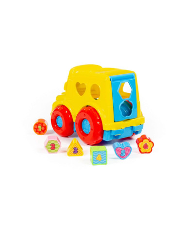 ROB-87980,Autobuz + cuburi educative, 23.5x15.2x17 cm, Polesie