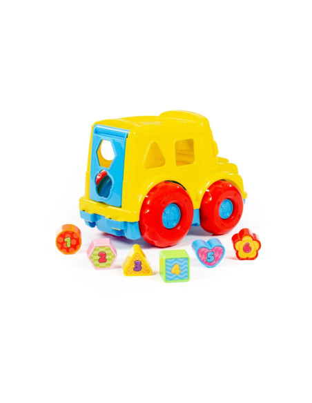 ROB-87980,Autobuz + cuburi educative, 23.5x15.2x17 cm, Polesie