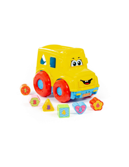 ROB-87980,Autobuz + cuburi educative, 23.5x15.2x17 cm, Polesie
