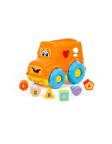 ROB-87980,Autobuz + cuburi educative, 23.5x15.2x17 cm, Polesie