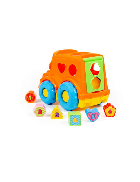 ROB-87980,Autobuz + cuburi educative, 23.5x15.2x17 cm, Polesie