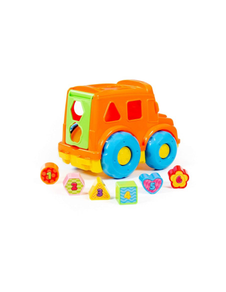 ROB-87980,Autobuz + cuburi educative, 23.5x15.2x17 cm, Polesie