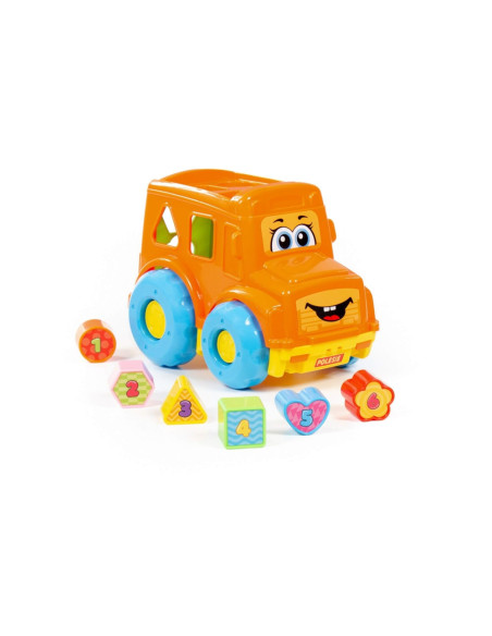 ROB-87980,Autobuz + cuburi educative, 23.5x15.2x17 cm, Polesie