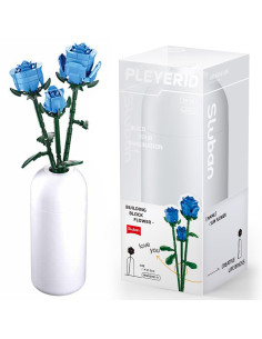 ROB-M38-B1101-11,Set de Constructie Flowers, 238 piese, Trandafir Albastru - Sluban