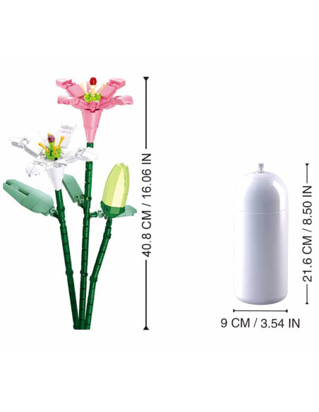 ROB-M38-B1101-07,Set de Constructie Flowers, 247 piese, Crin - Sluban