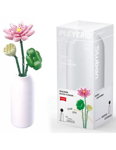 ROB-M38-B1101-06,Set de Constructie Flowers, 258 piese, Lotus - Sluban