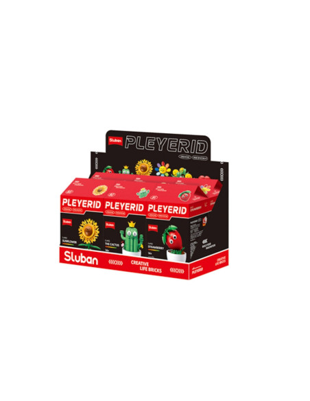 ROB-M38-B1073,Set de constructie Flowers, 6 modele/display, Plante in ghiveci - Sluban