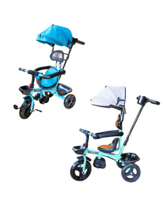 ROB-BXT-609,Tricicleta cu pedale, maner si parasolar