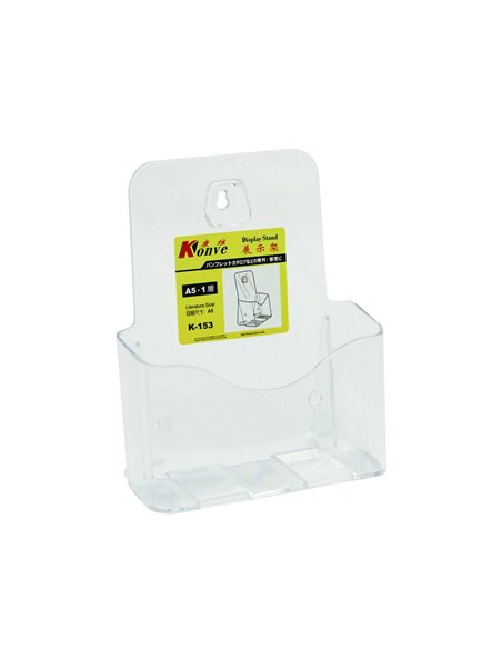 Display plastic pentru brosuri, de birou/perete, 1 x A5, KEJEA - transparent