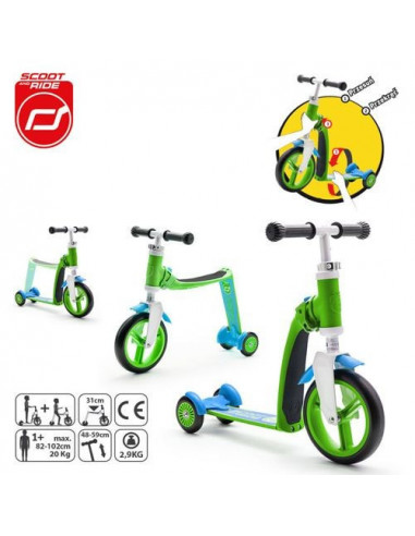 TROTINETA COPII TRANSFORMABILA 2IN1 Scoot & Ride HighwayBaby+