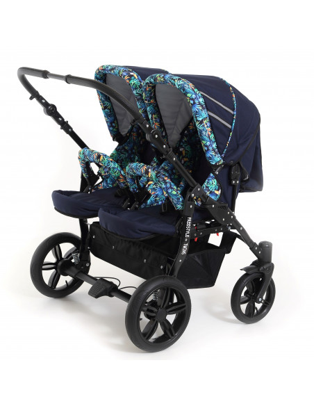 Carucior copii gemeni side by side 3 in 1, PJ STROLLER, Lovely