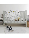 Patut bebe din lemn masiv, Star Baby Gri, 120 x 60