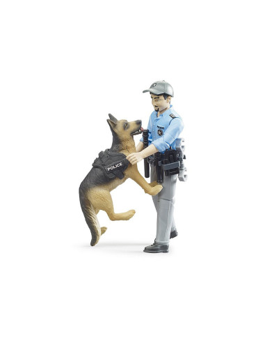 BR62150,Bruder - Figurina Politist Cu Caine