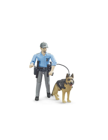 BR62150,Bruder - Figurina Politist Cu Caine
