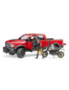 BR02502,Bruder - Masina De Teren Ram 2500 Cu Motocicleta Scrambler Ducati Desert Si Sofer