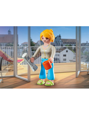 PM70972,PLAYMOBIL - FIGURINA FEMEIE CU ZIAR SI CAFEA