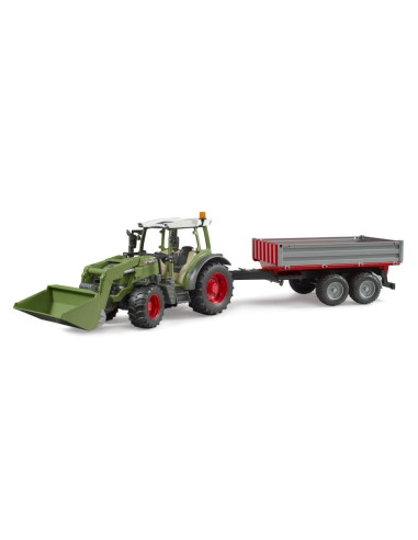 BR02182,Bruder tractor Fendt Vario 211 cu incarcator frontal si remorca
