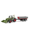 BR02182,Bruder tractor Fendt Vario 211 cu incarcator frontal si remorca