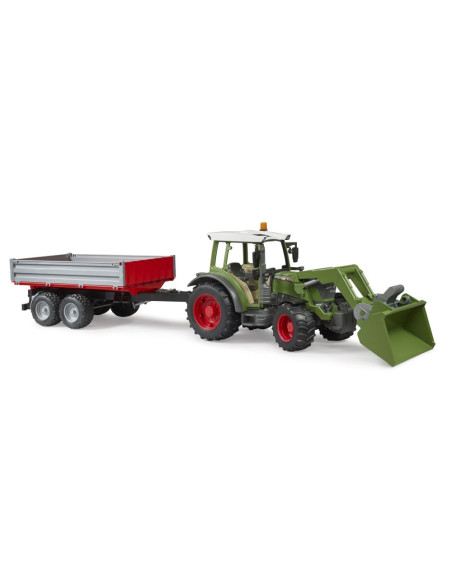 BR02182,Bruder tractor Fendt Vario 211 cu incarcator frontal si remorca